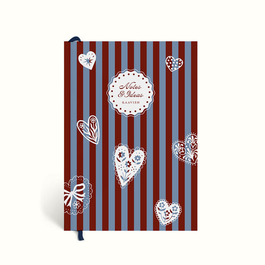 Vintage Notebook, Floral, floral illustration, pink flowers,  Hand drawn ribbons, Pink Ribbons, Ribbons Notebook, Journal, Graphic Notebook, Typography Notebook, Plain Notebook, Ruled Notebook, Dotted Notebook, Bullet Journal, Personalised Notebook, Custom Notebook