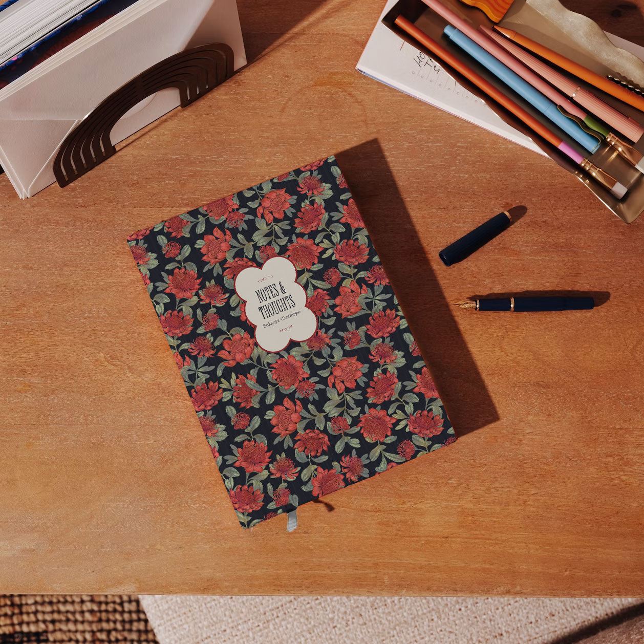 Vintage Notebook, Floral, floral illustration, pink flowers, Hand drawn ribbons, Pink Ribbons, Ribbons Notebook, Journal, Graphic Notebook, Typography Notebook, Plain Notebook, Ruled Notebook, Dotted Notebook, Bullet Journal, Personalised Notebook, Custom Notebook