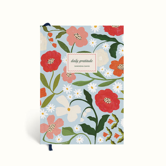 Floral, Floral pattern, hand drawn Floral pattern, Gratitude Journal, Journaling, Writing, Journals, Personalised Journal, 5 minute journal, Everyday Journaling, Journal Prompts, Gratitude Challenges, Positive Affirmations, Daily Affirmations, Manifesting, Guided Journal, Guided Journaling, The Muddy Jumpers