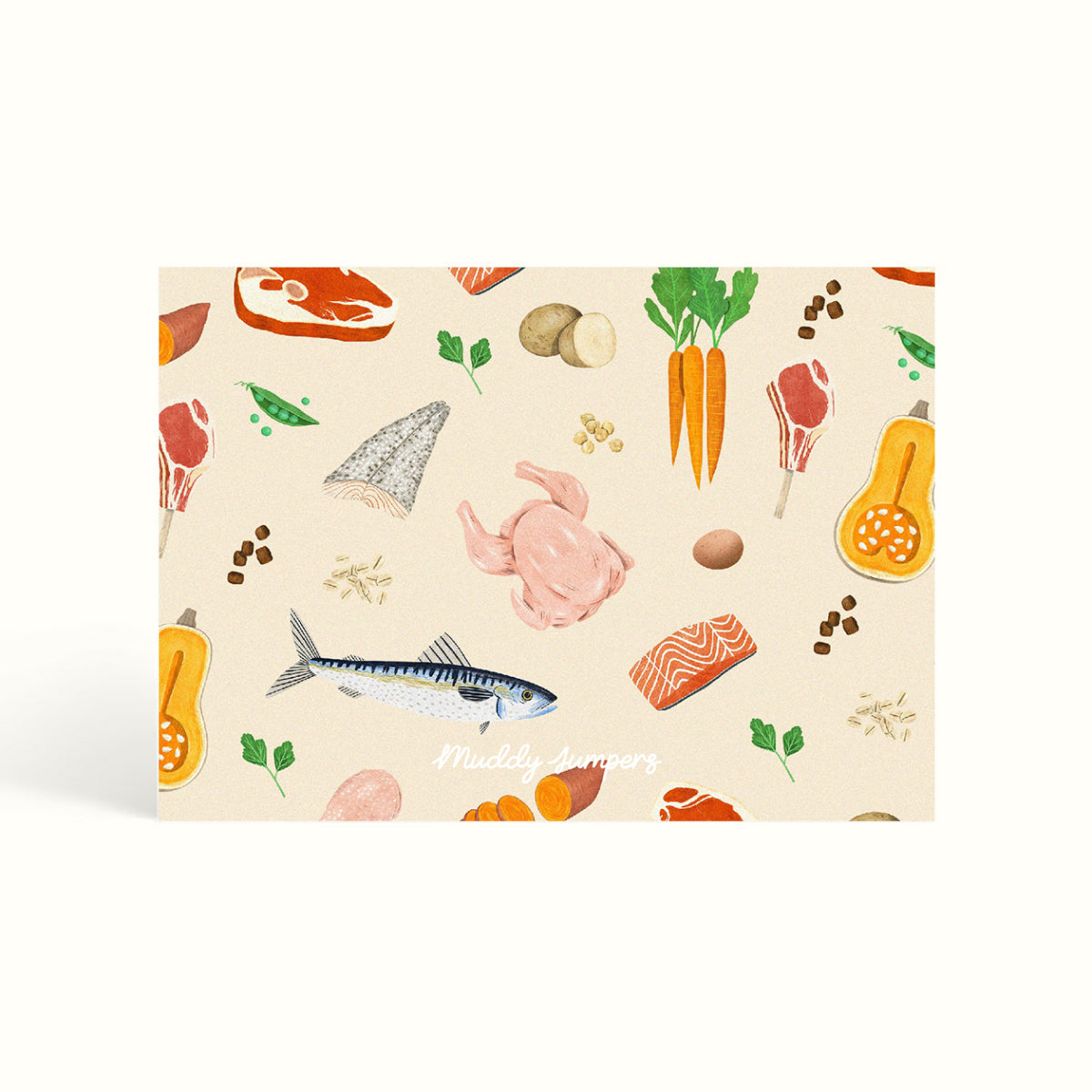 Cooking illustration, food illustration, food pattern, Notecards, handwritten notes, notemaking, notes, scalloped design, stationery, personalised notecards, personalised notes, custom notecards, the muddy jumpers