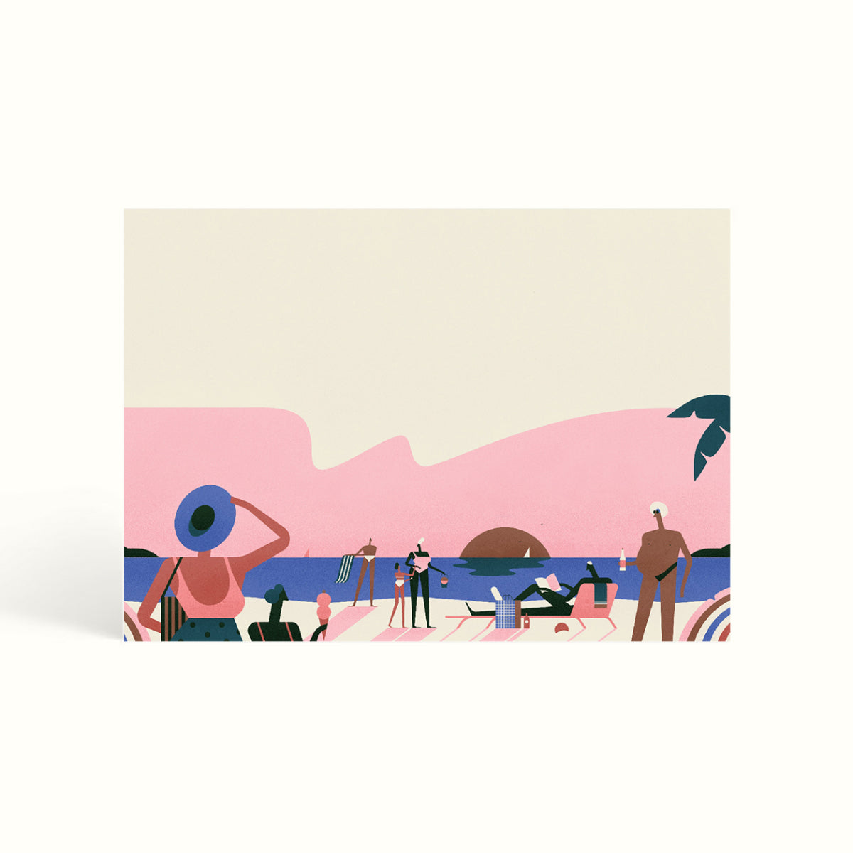 Beach Illustration, Notecards, handwritten notes, notemaking, notes, scalloped design, stationery, personalised notecards, personalised notes, custom notecards, the muddy jumpers