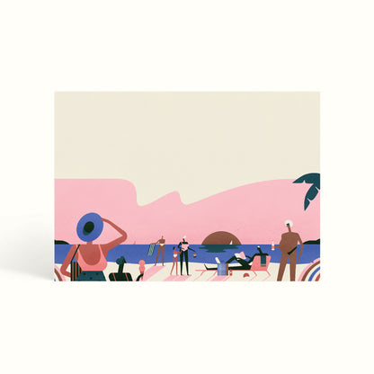 Beach Illustration, Notecards, handwritten notes, notemaking, notes, scalloped design, stationery, personalised notecards, personalised notes, custom notecards, the muddy jumpers