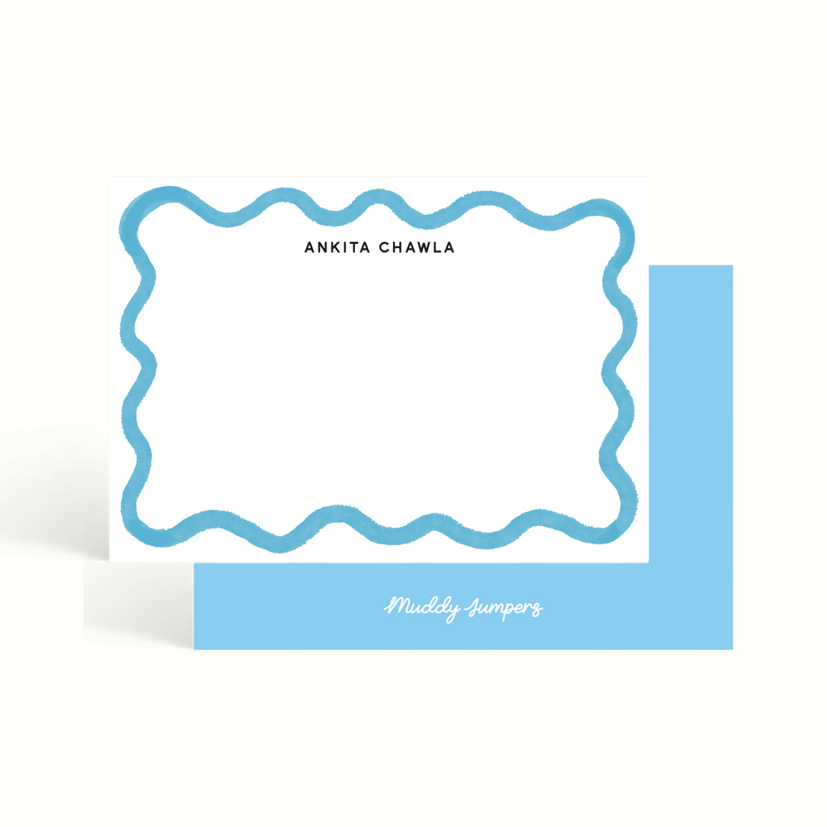 Notecards, handwritten notes, notemaking, notes, scalloped design, stationery, personalised notecards, personalised notes, custom notecards, the muddy jumpers