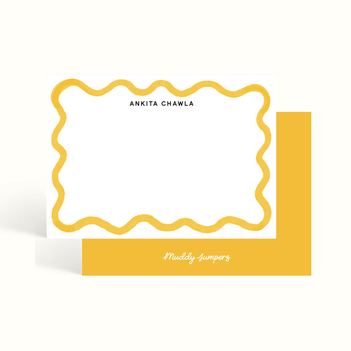 Notecards, handwritten notes, notemaking, notes, scalloped design, stationery, personalised notecards, personalised notes, custom notecards, the muddy jumpers