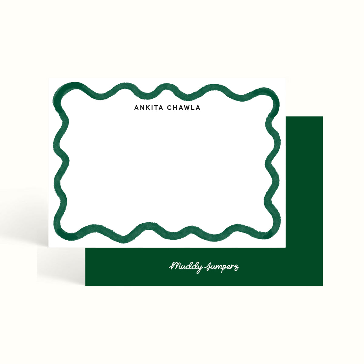 Notecards, handwritten notes, notemaking, notes, scalloped design, stationery, personalised notecards, personalised notes, custom notecards, the muddy jumpers