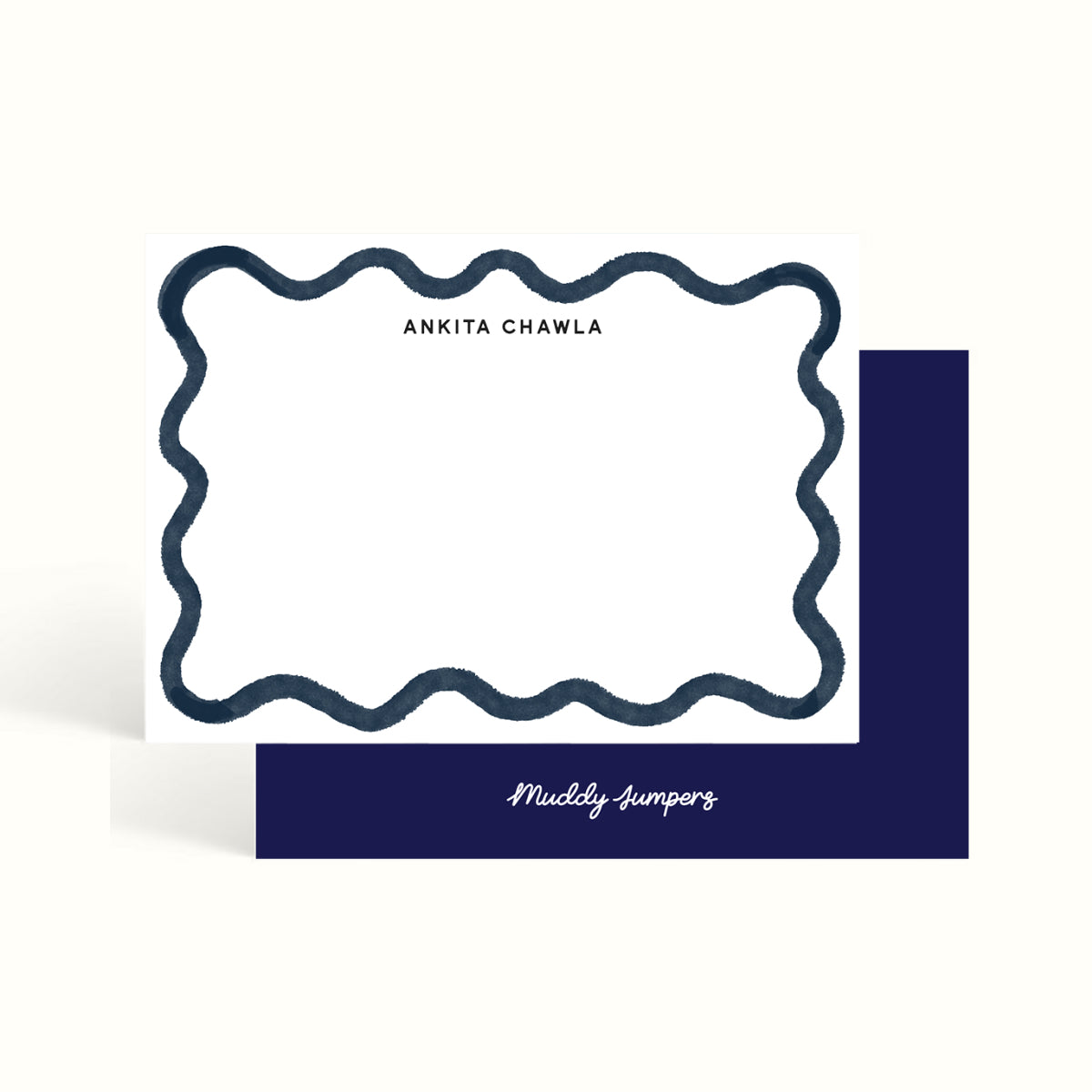 Notecards, handwritten notes, notemaking, notes, scalloped design, stationery, personalised notecards, personalised notes, custom notecards, the muddy jumpers