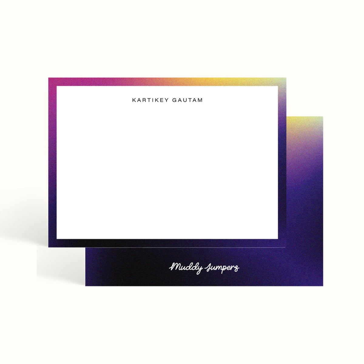 Gradient, Notecards, handwritten notes, notemaking, notes, scalloped design, stationery, personalised notecards, personalised notes, custom notecards, the muddy jumpers