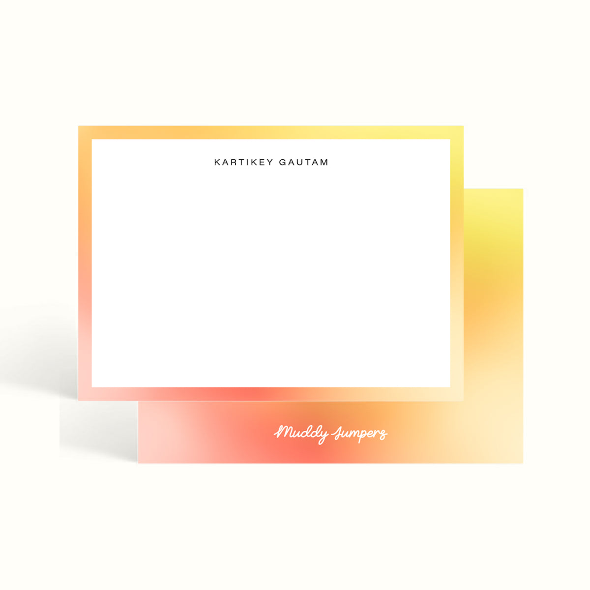 Gradient, Notecards, handwritten notes, notemaking, notes, scalloped design, stationery, personalised notecards, personalised notes, custom notecards, the muddy jumpers